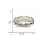 Chisel Stainless Steel Polished and Hammered 6mm Grooved Band