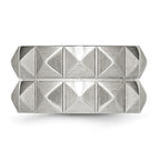 Stainless Steel Brushed and Grooved 12 Studded Band