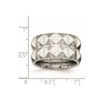 Stainless Steel Brushed and Grooved 12 Studded Band