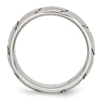 Chisel Stainless Steel Brushed and Polished 8mm Grooved Band
