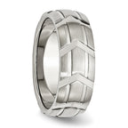 Chisel Stainless Steel Brushed and Polished 8mm Grooved Band
