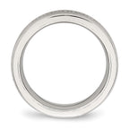 Chisel Stainless Steel Brushed and Polished with CZ 6.5mm Band
