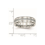 Chisel Stainless Steel Brushed and Polished with CZ 6.5mm Band