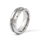 Chisel Stainless Steel Brushed and Polished with CZ 6.5mm Band