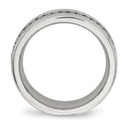 Chisel Stainless Steel Brushed and Polished Black CZ 6.5mm Band