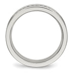Chisel Stainless Steel Polished with CZ 6.5mm Band