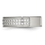 Chisel Stainless Steel Polished with CZ 6.5mm Band