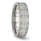Chisel Stainless Steel Polished with CZ 6.5mm Band