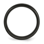 Chisel Stainless Steel Polished Black IP-plated Cross 6mm Concave Band
