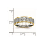 Chisel Stainless Steel Polished Yellow IP-plated 6mm Grooved Band