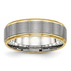 Chisel Stainless Steel Polished Yellow IP-plated 6mm Grooved Band