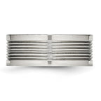 Stainless Steel Polished Grooved 8mm Comfort Fit Band