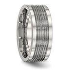 Stainless Steel Polished Grooved 8mm Comfort Fit Band