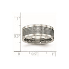 Stainless Steel Polished Grooved 8mm Comfort Fit Band