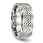 Stainless Steel Polished Brushed Center D/C 9mm Ridged Edge Band
