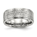 Stainless Steel Polished Brushed Center D/C 9mm Ridged Edge Band