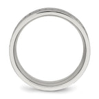 Chisel Stainless Steel Polished and Hammered 8mm Comfort Fit Band