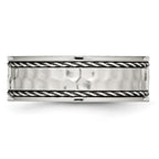 Chisel Stainless Steel Polished and Hammered 8mm Comfort Fit Band