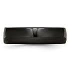 Chisel Stainless Steel Polished and Laser Cut Black Ceramic with CZ Ring