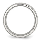 Chisel Stainless Steel Polished with Black Carbon Fiber Inlay 8mm Band