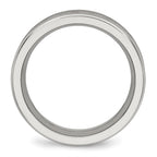 Chisel Stainless Steel Polished with CZ 7mm Band