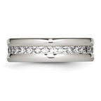 Chisel Stainless Steel Polished with CZ 7mm Band