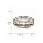 Chisel Stainless Steel Polished with CZ 7mm Band