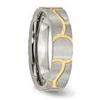 Stainless Steel Brushed Yellow IP-plated 6mm Grooved Band