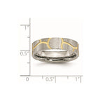 Stainless Steel Brushed Yellow IP-plated 6mm Grooved Band