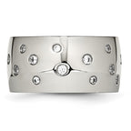 Chisel Stainless Steel Polished CZ 12mm Band