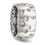 Chisel Stainless Steel Polished CZ 12mm Band