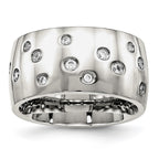 Chisel Stainless Steel Polished CZ 12mm Band