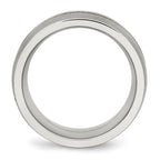 Chisel Stainless Steel Brushed and Polished with CZ 10mm Band
