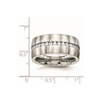 Chisel Stainless Steel Brushed and Polished with CZ 10mm Band