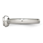 Chisel Stainless Steel Polished CZ Ring
