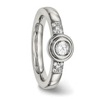 Chisel Stainless Steel Polished CZ Ring