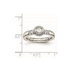 Chisel Stainless Steel Polished CZ Ring