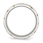 Chisel Stainless Steel Brushed Yellow IP-plated 8mm Grooved Band