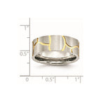 Chisel Stainless Steel Brushed Yellow IP-plated 8mm Grooved Band