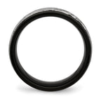 Chisel Stainless Steel Brushed Black IP-plated 8mm Grooved Band