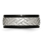 Chisel Stainless Steel Brushed Black IP-plated 8mm Grooved Band