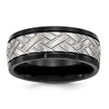 Chisel Stainless Steel Brushed Black IP-plated 8mm Grooved Band