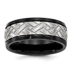 Chisel Stainless Steel Brushed Black IP-plated 8mm Grooved Band