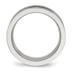 Stainless Steel Brushed and Polished w/Black CZ 8mm Band