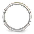 Chisel Stainless Steel Brushed Yellow IP-plated 6mm Grooved Band