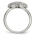 Stainless Steel Polished w/ Preciosa Crystal Heart Ring