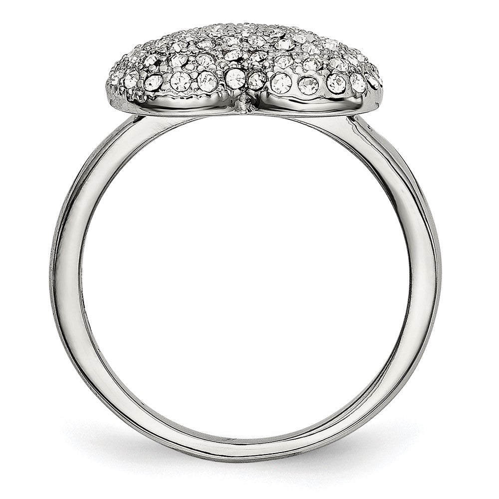 Stainless Steel Polished w/ Preciosa Crystal Heart Ring