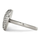 Stainless Steel Polished w/ Preciosa Crystal Heart Ring