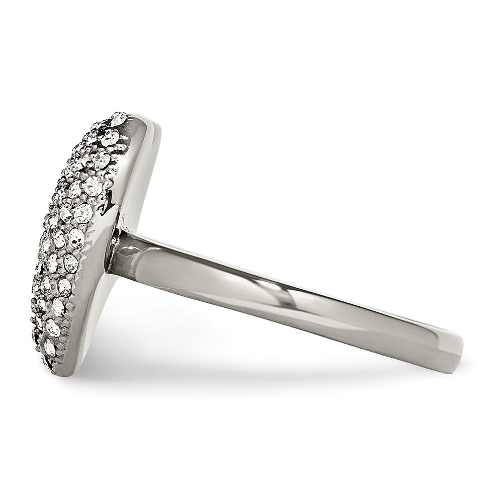 Stainless Steel Polished w/ Preciosa Crystal Heart Ring