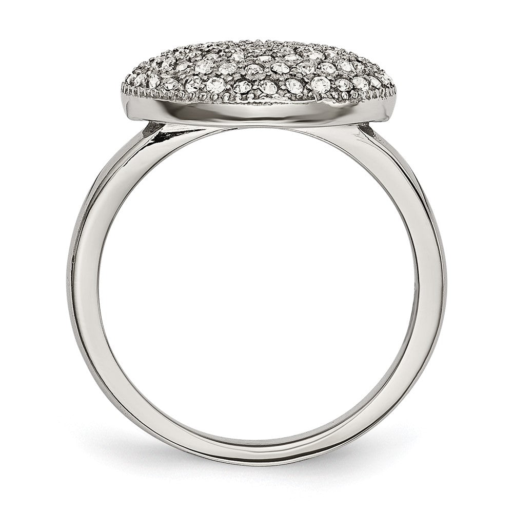 Stainless Steel Polished w/ Preciosa Crystal Circle Ring